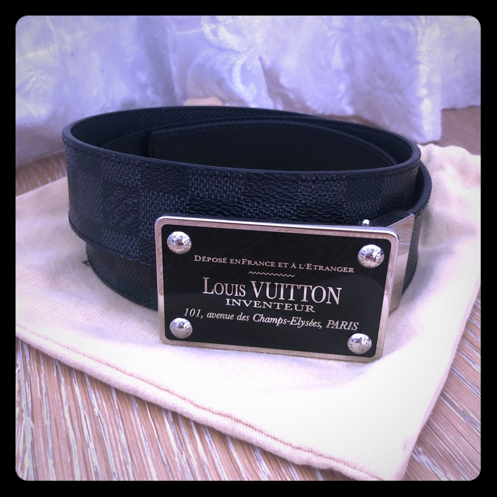Authentic Men’s Louis Vuitton Inventeur Belt